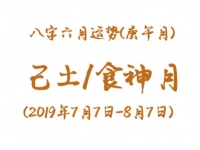 2019年八字辛未月运势：己土/食神月