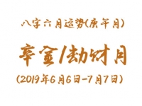 2019年八字庚午月运势：辛金/劫财月