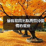 最容易因出轨而毁掉爱情的星座