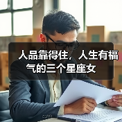 人品靠得住，人生有福气的三个星座女