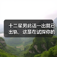 十二星男此话一出就已出轨，这是在试探你的态度！（图1）