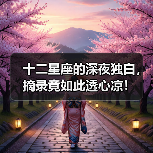 十二星座的深夜独白,摘录竟如此透心凉!(图1) 十二星座的深夜独白,摘录竟如此透心凉!(图1)