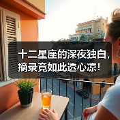 十二星座的深夜独白,摘录竟如此透心凉!(图4) 十二星座的深夜独白,摘录竟如此透心凉!(图4)