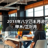 2018年八字己未月运势：甲木/正财月（图3）