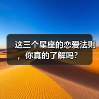 这三个星座的恋爱法则，你真的了解吗？（图1）