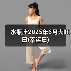 水瓶座2025年6月大旺日(幸运日)